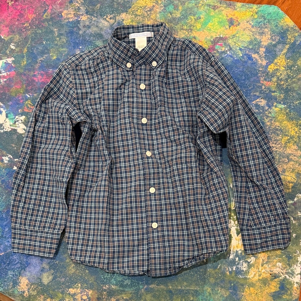 Plaid Kids Shirt - Blue and White